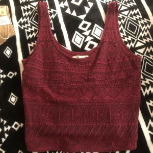 HOLLISTER RED CROP TOO SIZE M